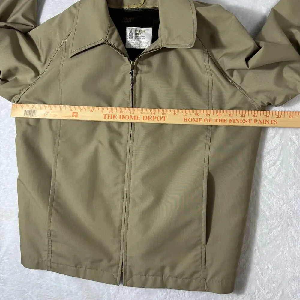 VTG London Fog Men's 40Reg Harrington‎ Jacket Removable Faux Fur Lining Tan 70's